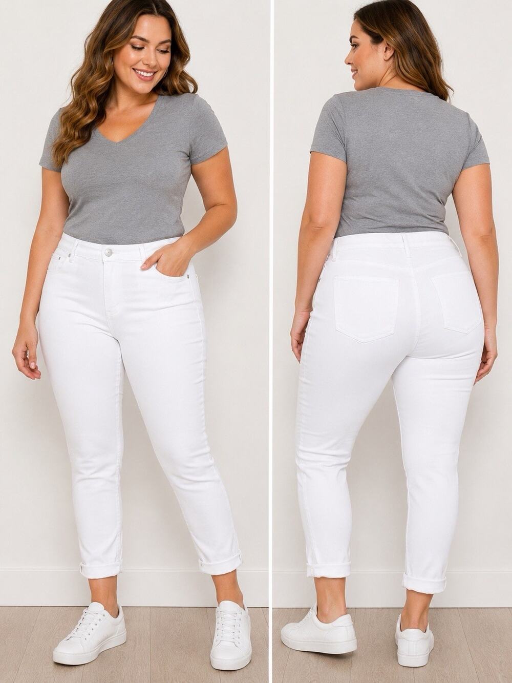 LOFT Outlet Boyfriend Jeans Womens 14 White Cropped Cuffed Stretch Denim NWT